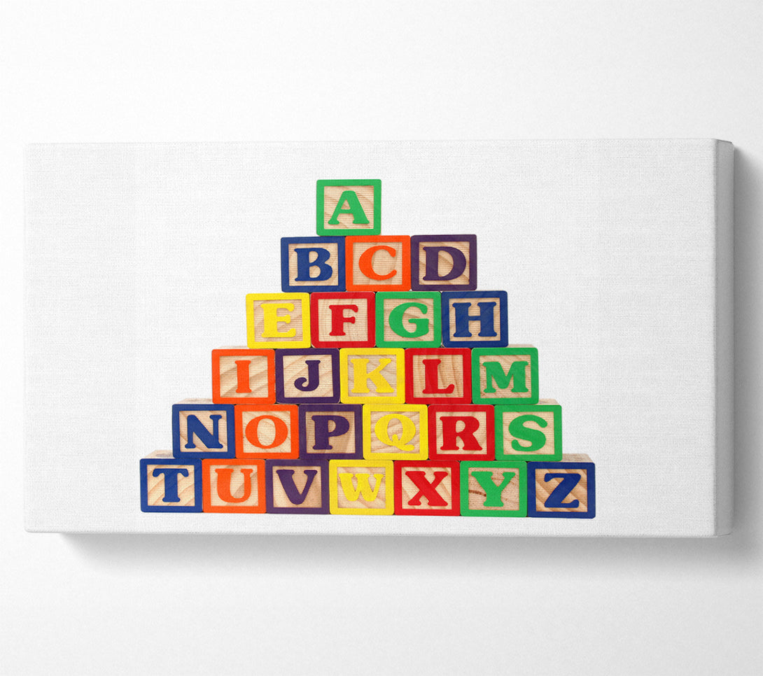  A Canvas Print of Alphabet Blocks White Canvas Art