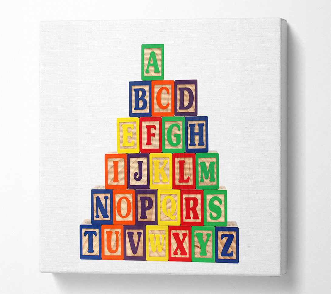  A Canvas Print of Alphabet Blocks White Canvas Art