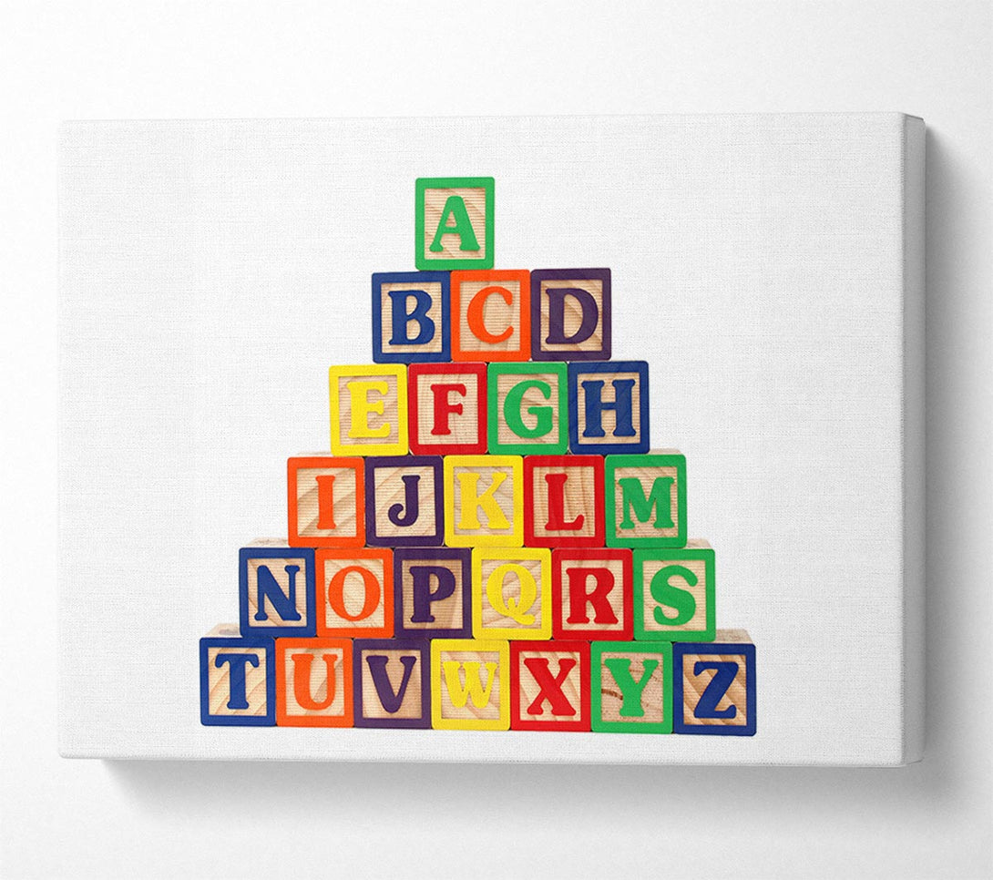  A Canvas Print of Alphabet Blocks White Canvas Art