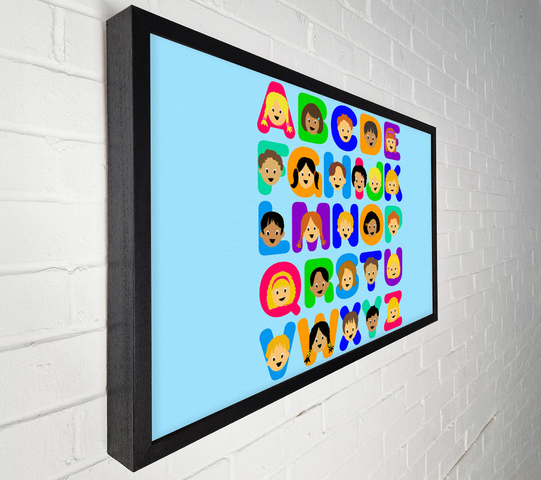  A Canvas Print of Alphabet Children Baby Blue Canvas Wall Art