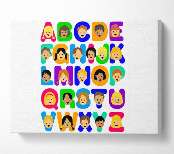  A Canvas Print of Alphabet Children White Canvas Art