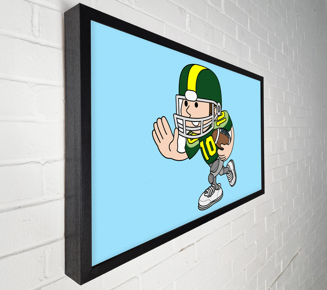  A Canvas Print of American Football Sport Player Baby Blue Canvas Print