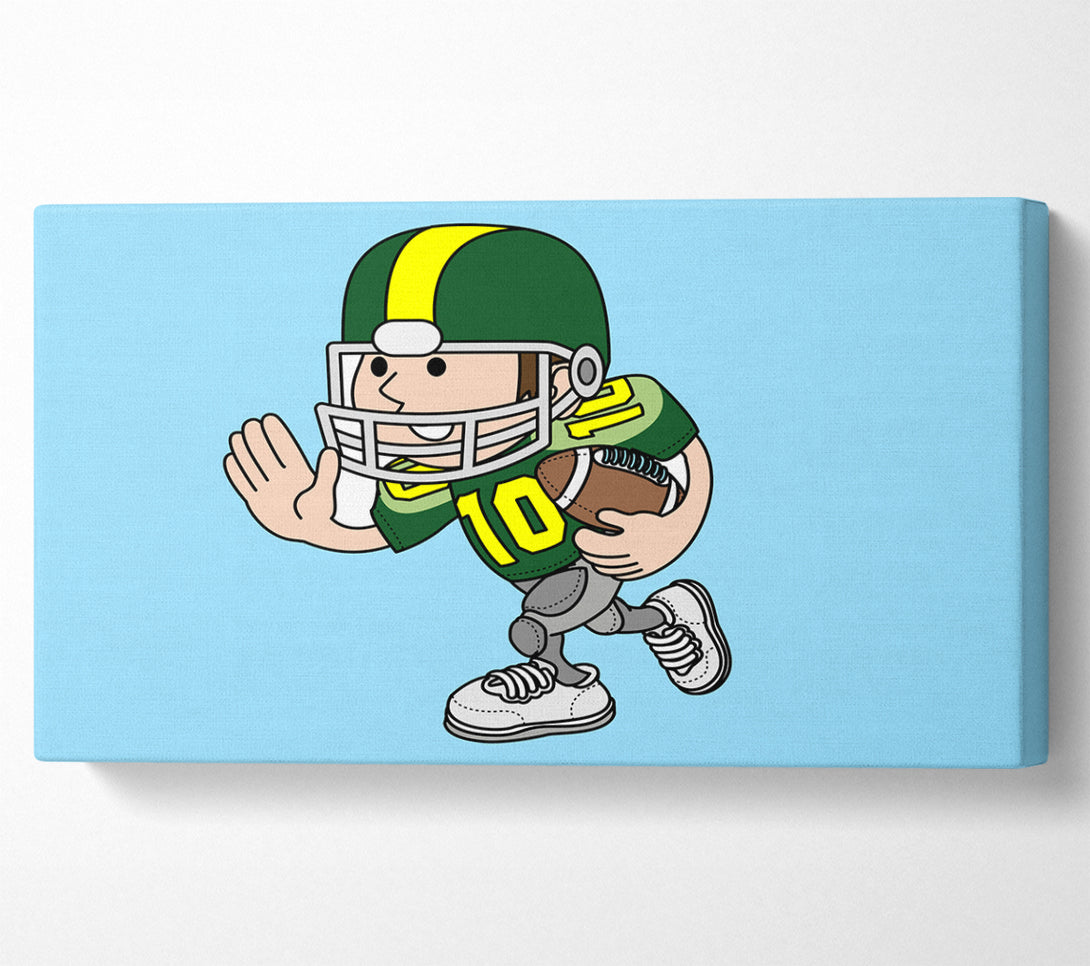  A Canvas Print of American Football Sport Player Baby Blue Canvas Print