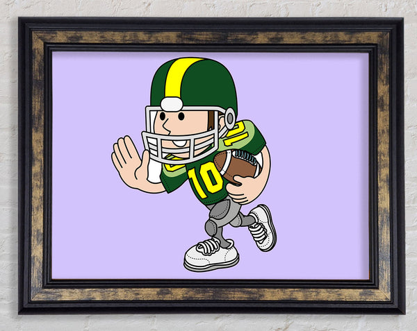 American Football Sport Player Lilac Framed Print