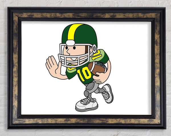 American Football Sport Player White Framed Print