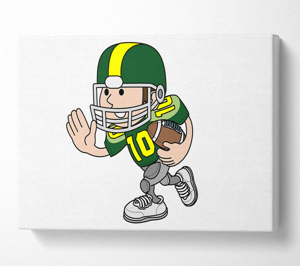  A Canvas Print of American Football Sport Player White Canvas Print