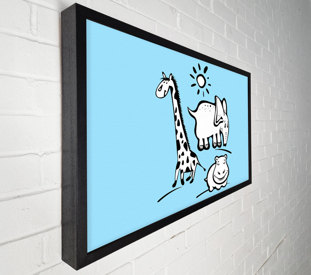  A Canvas Print of Animals Under The Sun Baby Blue Canvas Art