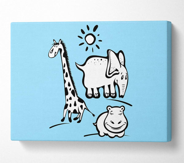  A Canvas Print of Animals Under The Sun Baby Blue Canvas Art
