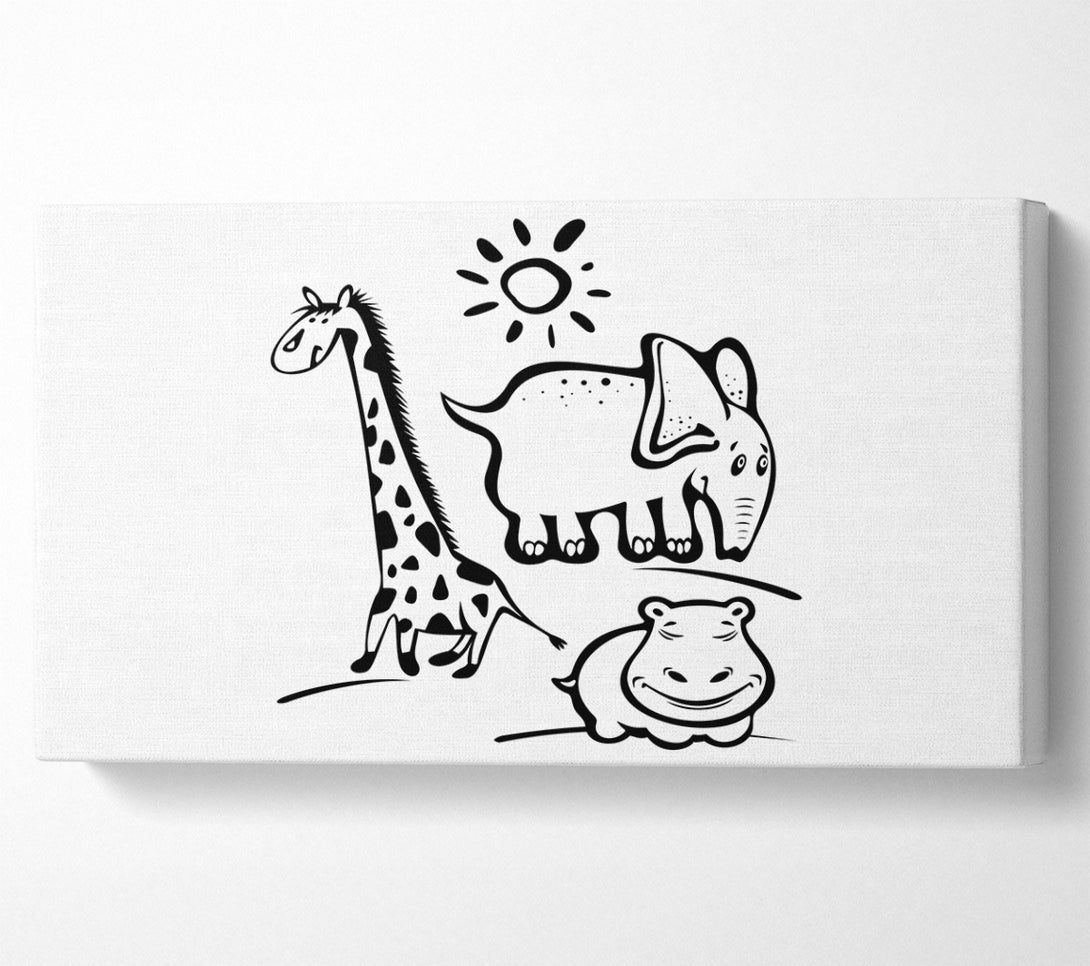  A Canvas Print of Animals Under The Sun White Canvas Art