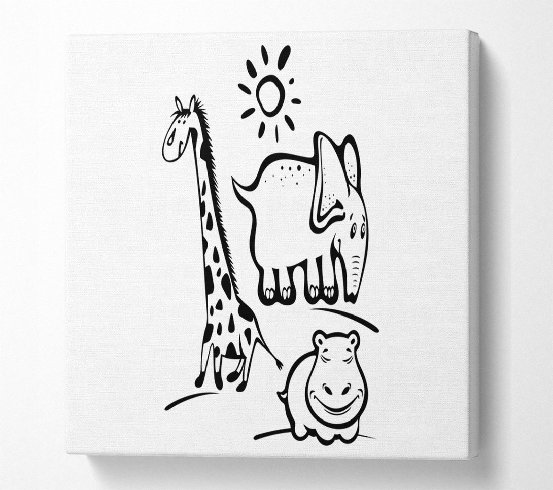 A Canvas Print of Animals Under The Sun White Canvas Art