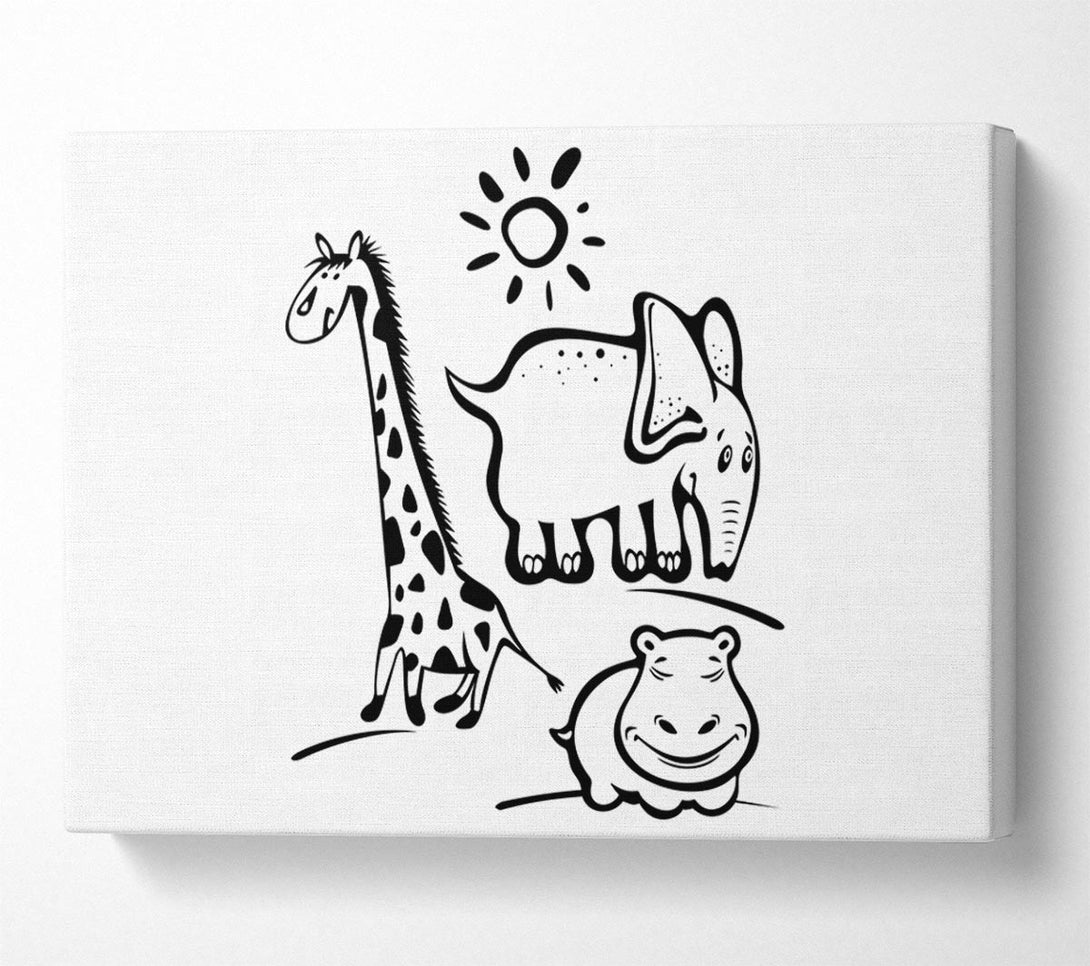  A Canvas Print of Animals Under The Sun White Canvas Art