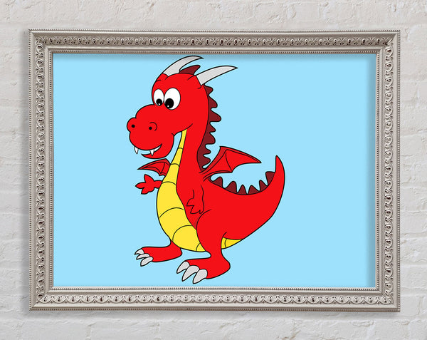 Big Dragon Baby Blue Framed Print