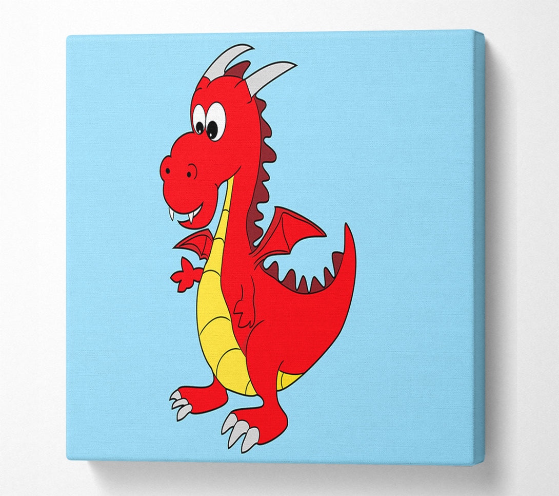 A Canvas Print of Big Dragon Baby Blue Canvas Print