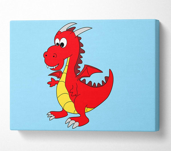  A Canvas Print of Big Dragon Baby Blue Canvas Print