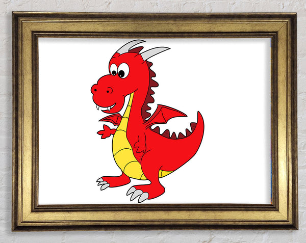 Big Dragon White Framed Print