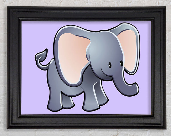 Big Eared Elephant Lilac Framed Print
