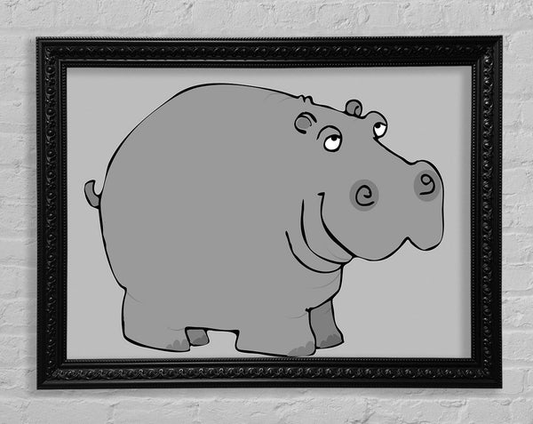 Big Fat Hippo Lilac Framed Print