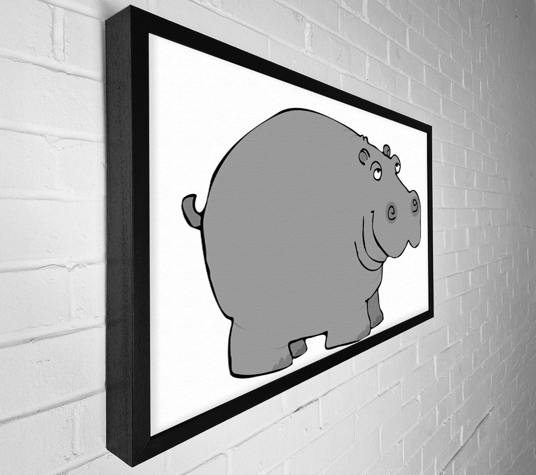  A Canvas Print of Big Fat Hippo White Canvas Wall Art