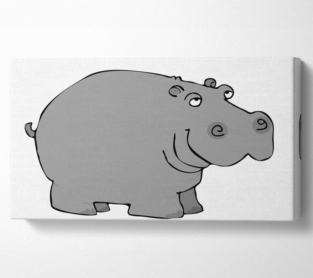  A Canvas Print of Big Fat Hippo White Canvas Wall Art