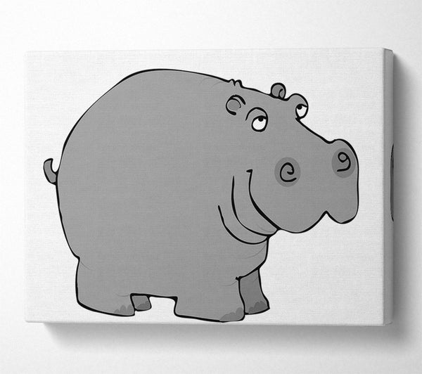  A Canvas Print of Big Fat Hippo White Canvas Wall Art