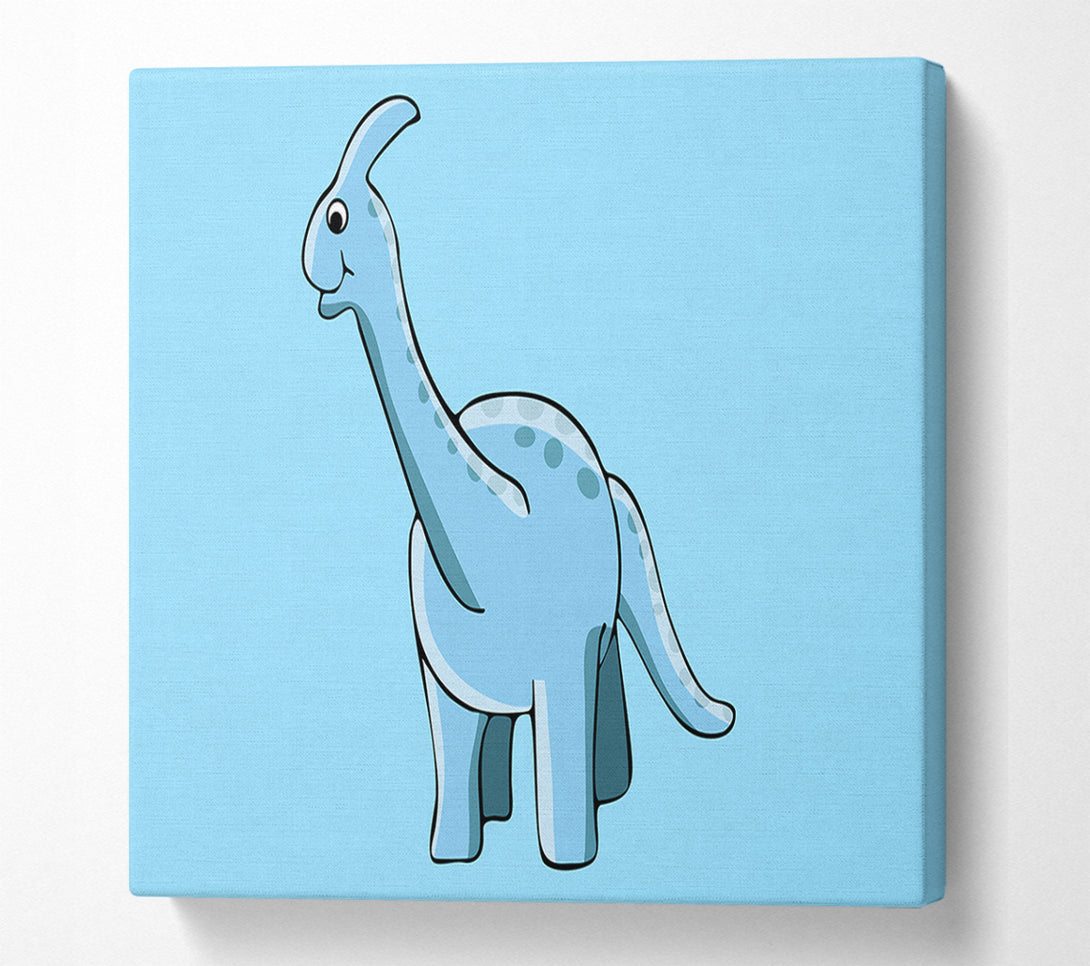  A Canvas Print of Big Funny Dinosaur Baby Blue Canvas Wall Art