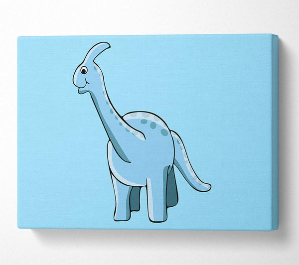  A Canvas Print of Big Funny Dinosaur Baby Blue Canvas Wall Art