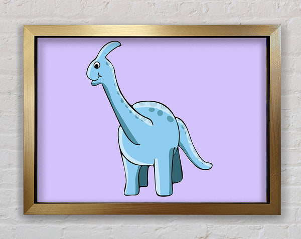 Big Funny Dinosaur Lilac Framed Print