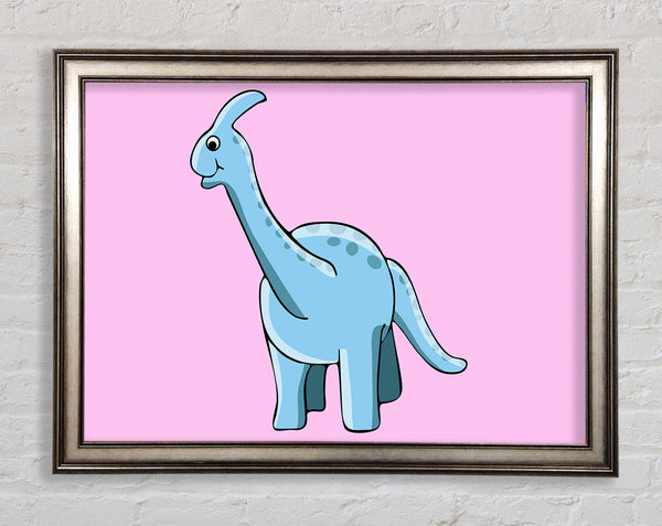 Big Funny Dinosaur Pink Framed Print