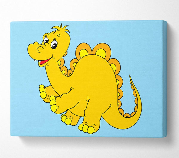  A Canvas Print of Big Happy Dinosaur Baby Blue Canvas Wall Art