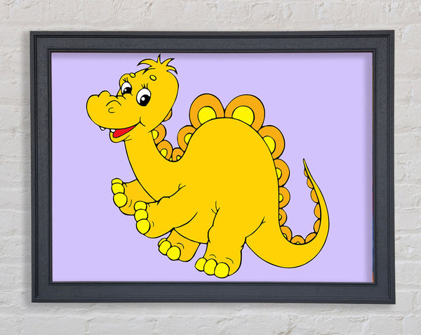 Big Happy Dinosaur Lilac Framed Print