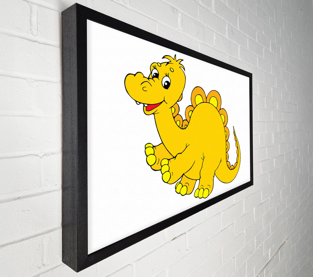  A Canvas Print of Big Happy Dinosaur White Canvas Print