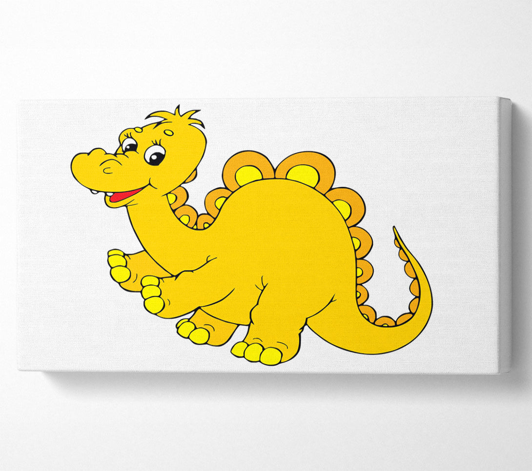  A Canvas Print of Big Happy Dinosaur White Canvas Print
