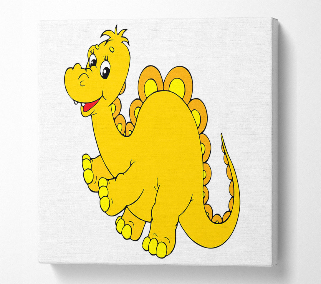  A Canvas Print of Big Happy Dinosaur White Canvas Print