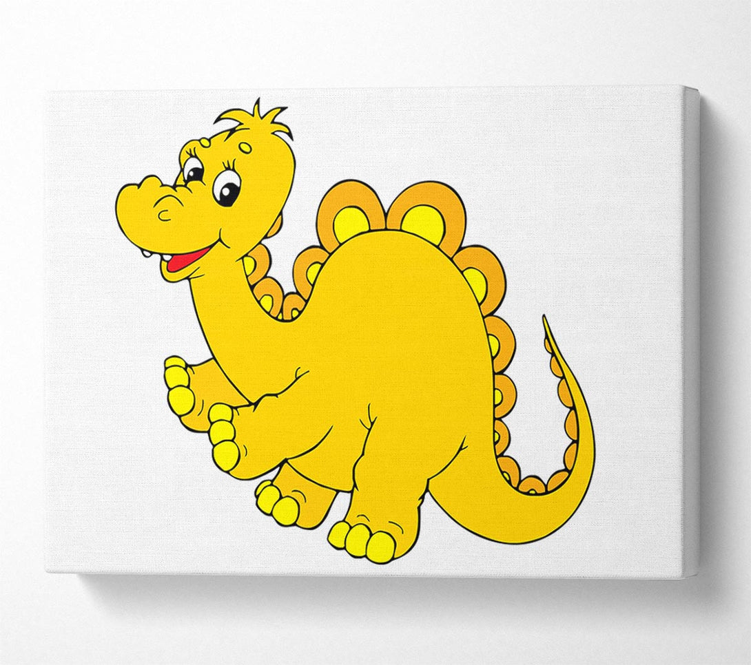  A Canvas Print of Big Happy Dinosaur White Canvas Print
