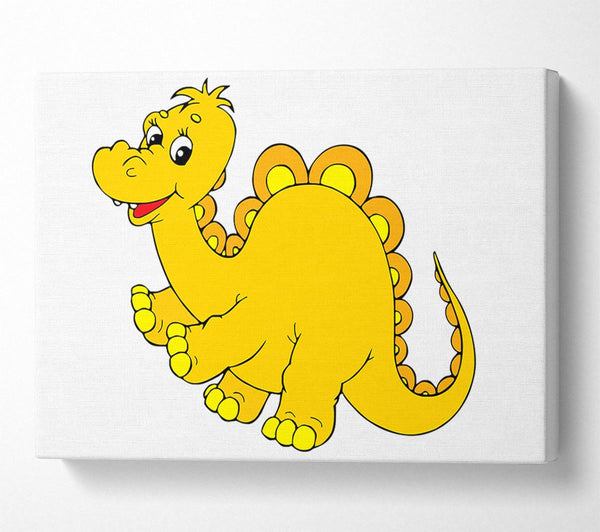  A Canvas Print of Big Happy Dinosaur White Canvas Print