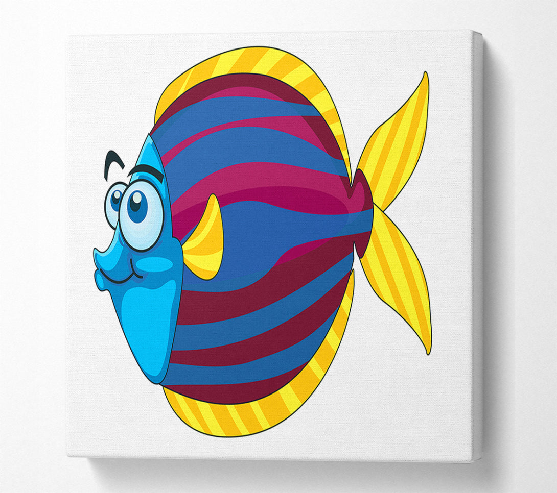  A Canvas Print of Big Happy Fish White Canvas Print