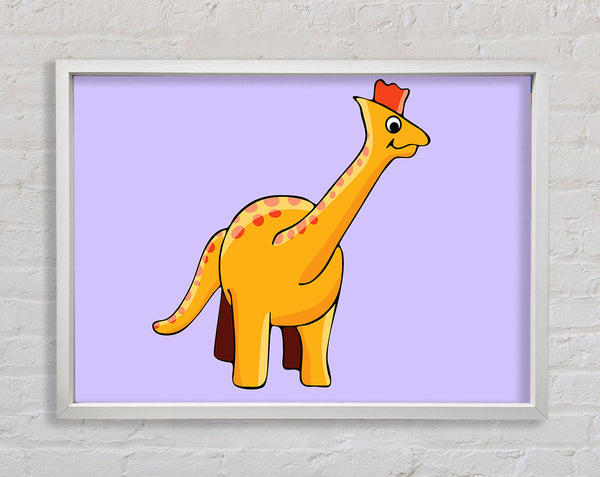 Big Herbivore Dinosaur Long Neck Lilac Framed Print