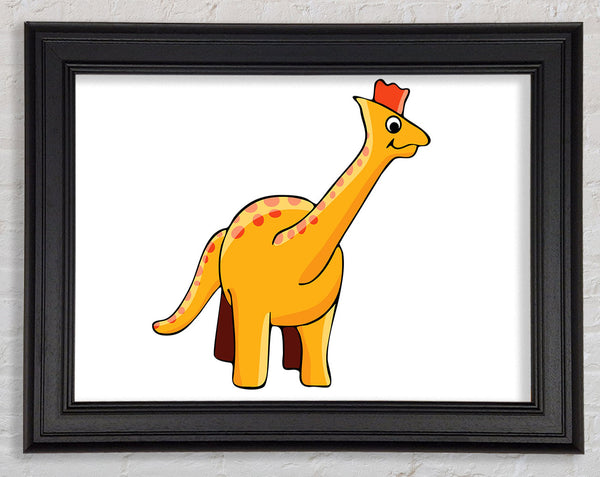 Big Herbivore Dinosaur Long Neck White Framed Print