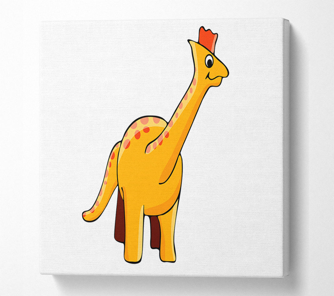  A Canvas Print of Big Herbivore Dinosaur Long Neck White Canvas Wall Art