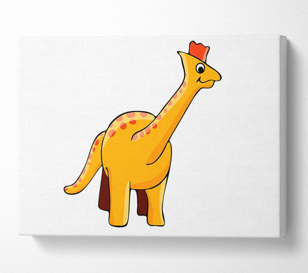  A Canvas Print of Big Herbivore Dinosaur Long Neck White Canvas Wall Art