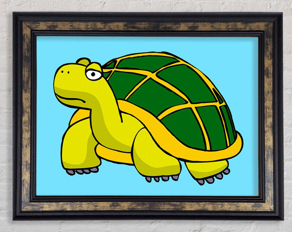 Big Turtle Baby Blue Framed Print