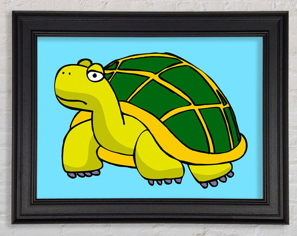 Big Turtle Baby Blue Framed Print