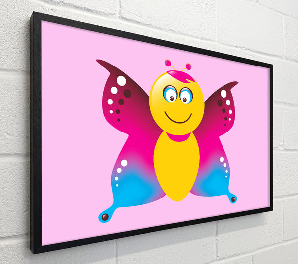 Butterfly Cartoon Face Pink