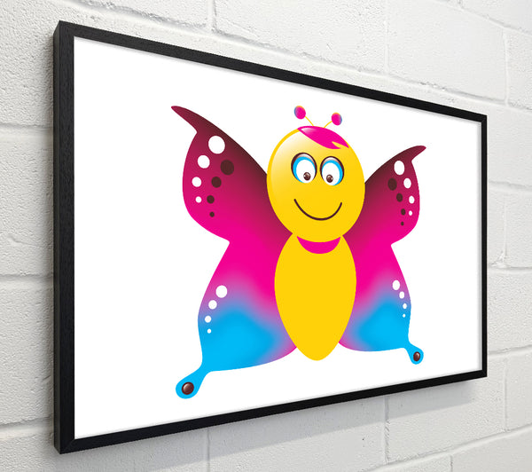 Butterfly Cartoon Face White
