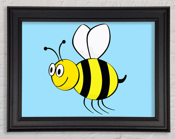 Buzzing Bee Baby Blue Framed Print