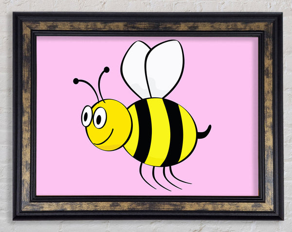 Buzzing Bee Pink Framed Print