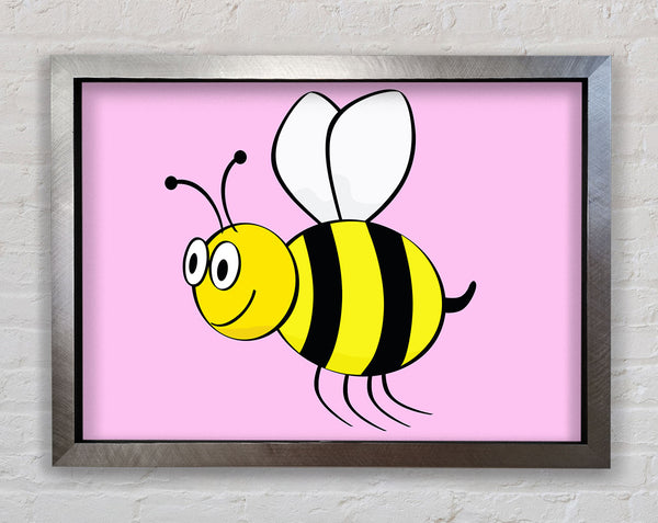 Buzzing Bee Pink Framed Print