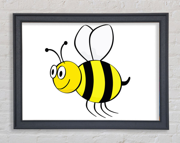 Buzzing Bee White Framed Print
