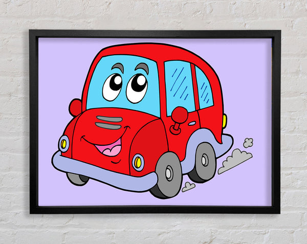 Car With Face Smokey Lilac Framed Print