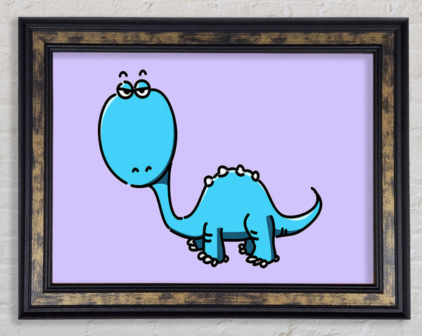 Dinosaur Not Impressed Lilac Framed Print